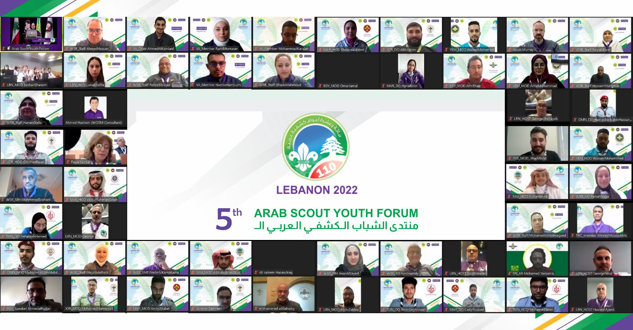اعضاء فريق المكتب الكشفي العربي يصلون لبنان